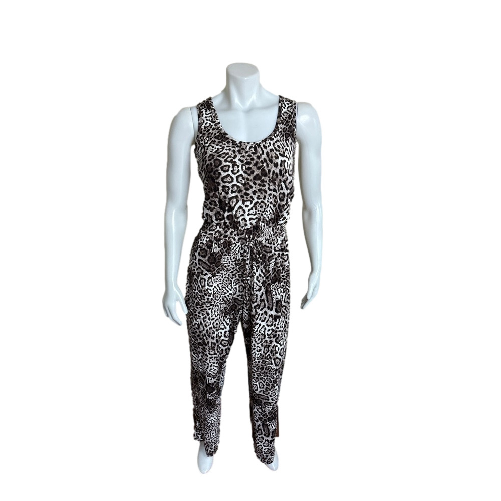 CALVIN KLEIN - Cheetah Print Jumpsuit. Back zipper. sleeveless. 6